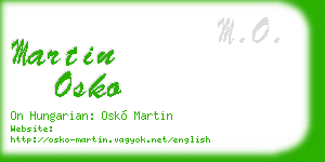 martin osko business card